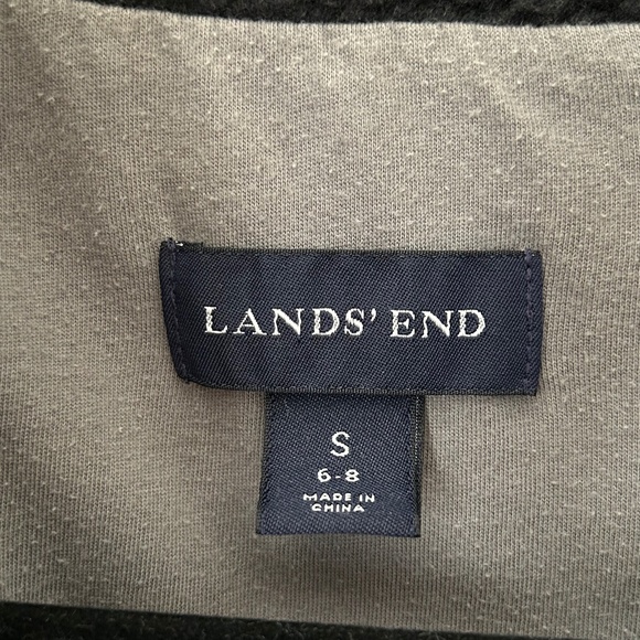 Lands End Black Sherpa Fleece Half Zip Pullover - Picture 14 of 16